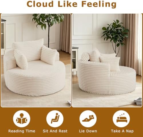 Oversized Chaise Lounge Chair Indoor, Boneless Sleeper Sofa Bed - Image 6