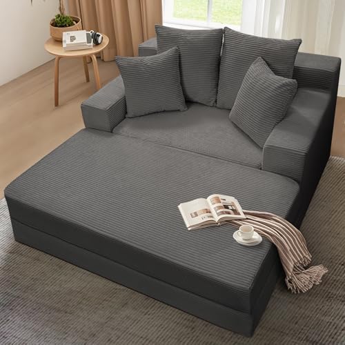JUIKURY 86” Oversized Chaise Lounge, Corduroy 4 in 1 Chase Lounge Chair Indoor by Unknown