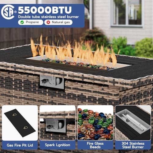 Patio Furniture Set with 44'' Fire Pit Table - Image 5