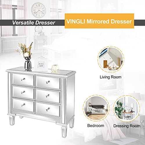 VINGLI Mirrored Dresser for Bedroom - Image 6