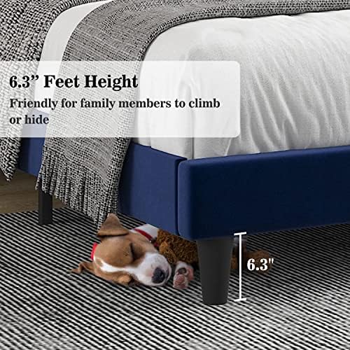Allewie Queen Platform Bed Frame/Velvet Upholstered Bed Frame - Image 6