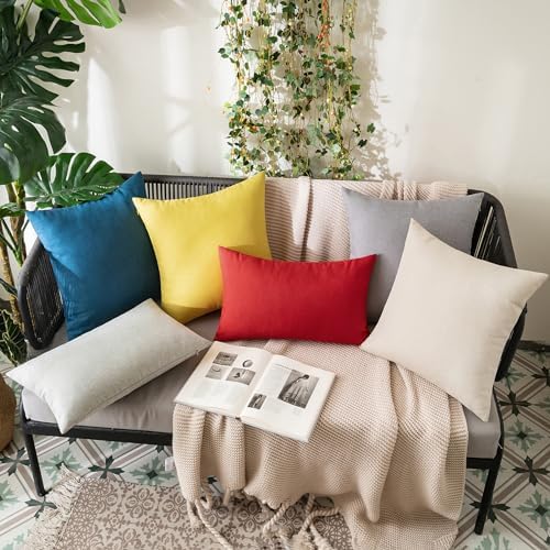 MIULEE Decorative Outdoor Pillow Covers Christmas Lumbar 12x20 Red - Image 4