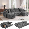 108”Pull Out Sofa Bed, U Shaped Sleeper Sofa by FOCALSWEET