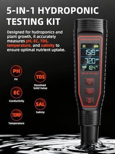 Spider Farmer 5-in-1 Digital pH Meter Kit Pen Tester - Image 5