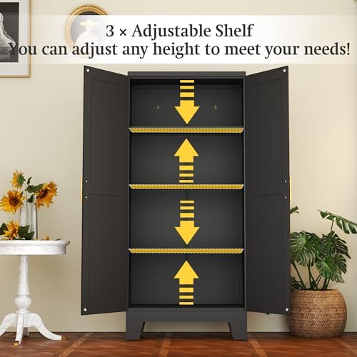 Black Metal Storage Cabinet - Image 3