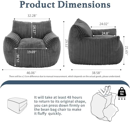 Giant Plush Bean Bag Chair for Adults - Image 2
