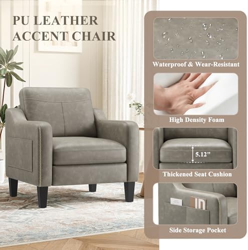 MALOL PU Leather Accent Chair Set of 2 - Image 5