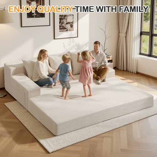 Erament Convertible Futon Sofa Bed Couch, Compression Boneless Floor Couch Sofa - Image 3