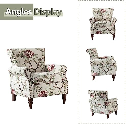 HULALA HOME Traditional Floral Accent Chair - Image 3