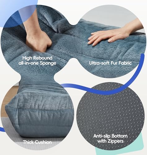 Hobestluk Medium Bean Bag Chairs Lounge Floor Chair BeanBag Couch Togo Sofa - Image 6