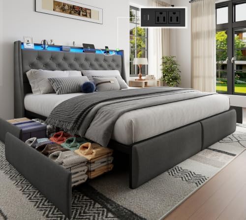 Upholstered Queen Size Bed Frame by Doltoro