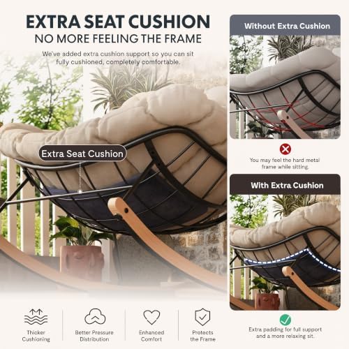 FLEXISPOT Outdoor Papasan Rocking Chair - Image 6