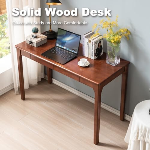 Solid Wood Desk with Drawers, Small Computer Desk - Image 4