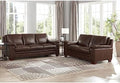 Hydeline Magnum Top Grain Leather Sofa and Loveseat Set, Chestnut Brown by HydelineFurniture