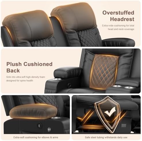 YONISEE Living Room Furniture Set, Loveseat Recliner and 2PC Massage Recliner - Image 5