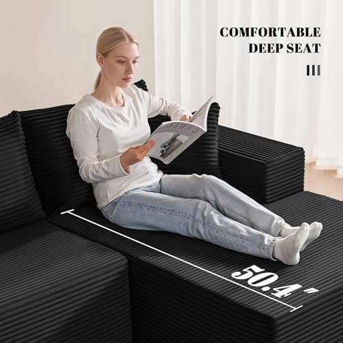 Mangodan 110” Cloud Sectional Couch, Boneless Sofa - Image 5