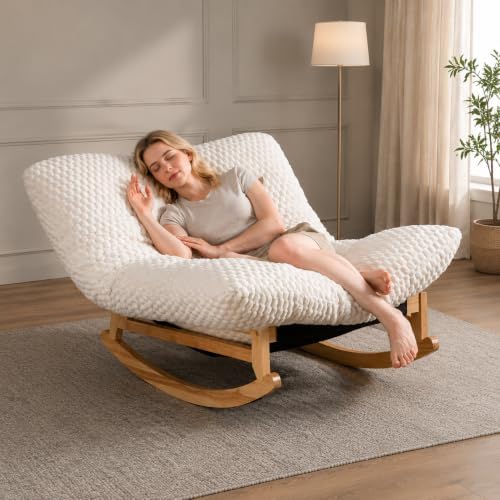 Oversized Chaise Lounge Chair, Plush Deep Seat, Rocking Base by MNGLIRC