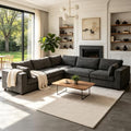 Oversized Modular Sectional Sofa, Dark Grey by Atrtivoent