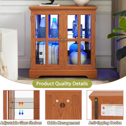 30" Glass Curio Display Storage Cabinet - Image 3