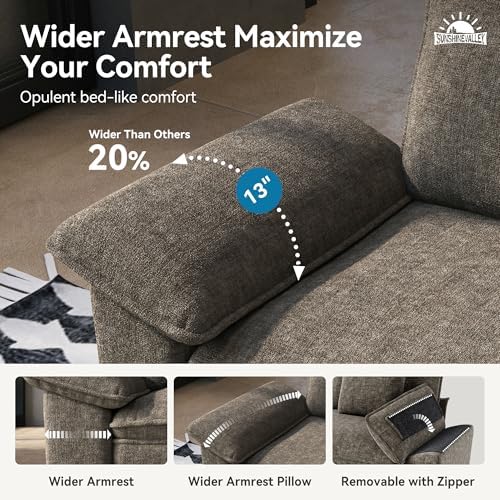 SUNSHINE VALLEY 157.5" U Shaped Modular Cloud Couch Sectional Sofa Ottoman - Image 4