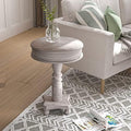 COSIEST Rustic Accent Side Table, Farmhouse Wood Pedestal Table Round End Table by COSIEST