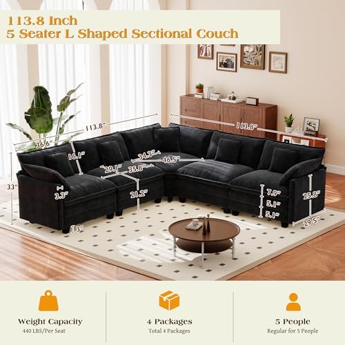 Hanherry Modular Sectional Sofa, Cloud Couch - Image 6