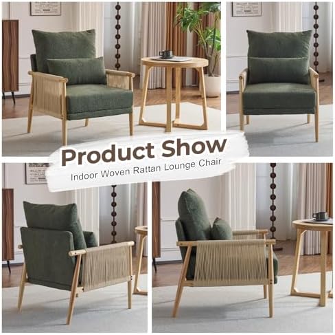 Karl home Cozy Accent Chair Braid Arms - Image 5