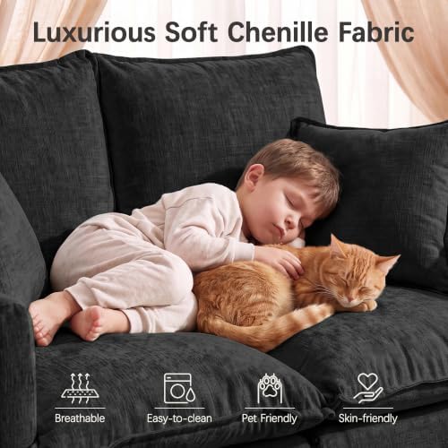 52" Loveseat Sofa, Cloud Love Seat Small Couches - Image 4
