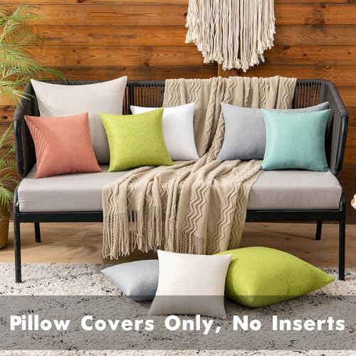MIULEE Decorative Outdoor Pillow Covers Waterproof 12x12 Beige - Image 4