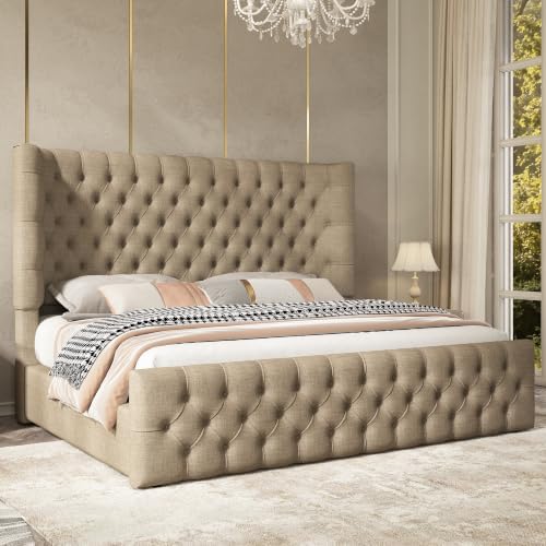 Jocisland Cal King Bed Frame Sleigh Headboard & Footboard by Jocisland