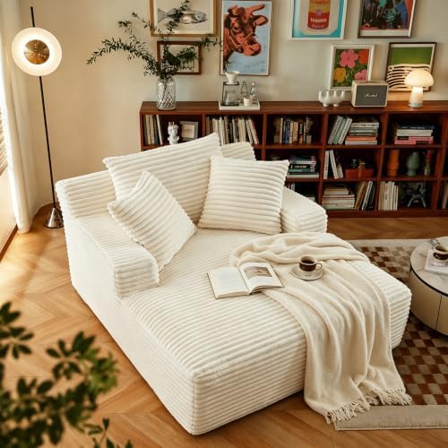 67" Chaise Lounge Chair Indoor, Upholstered Reading Chair Oversized Boneless by AWarmHomeForYou