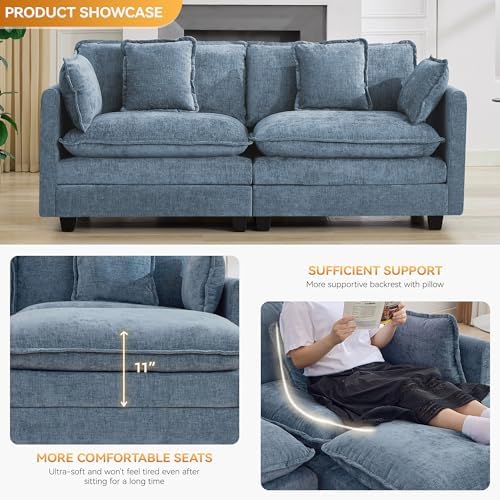 76'' Cloud Deep Seat Loveseat, Modular Sofa - Image 3