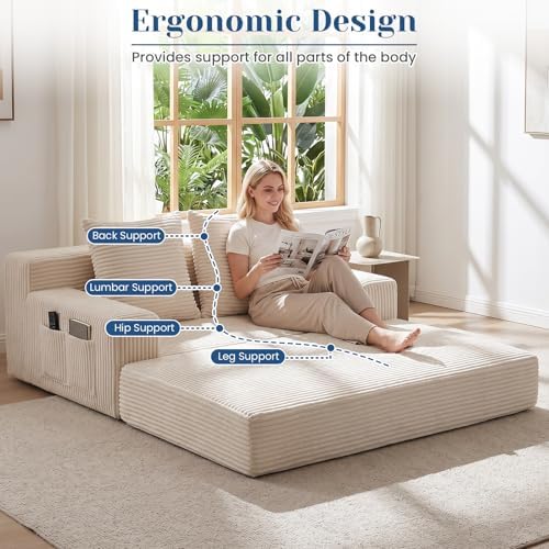 Convertible Sofa Bed, Small Boneless Couch & Boneless Loveseat, Pull Out Couch - Image 5