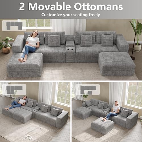ONEMMLION 151" Oversized Cloud Sectional Couch - Image 4