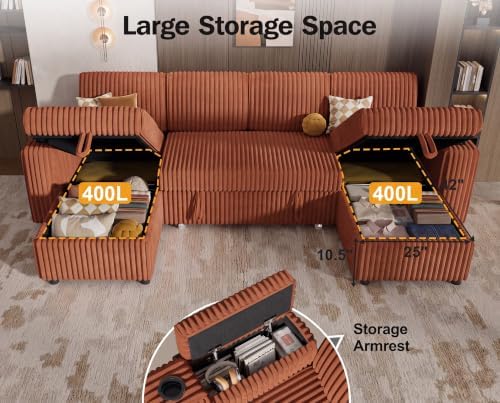WEUP 108" Modular Sectional Sleeper Sofa - Image 5