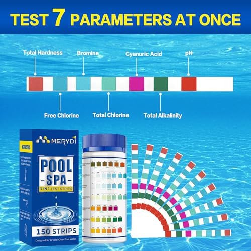 7-Way Pool Test Strips, 150 Strips Pool and Hot Tub Test Strips - Image 2
