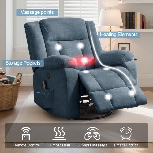 Korser Rocker Recliner, Glider Recliner Chairs - Image 4