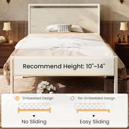 SHA CERLIN 14 Inch Twin Metal Platform Bed Frame - Image 7