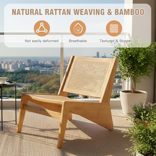 Welnow Mid Century Rattan Accent Chair - Image 3