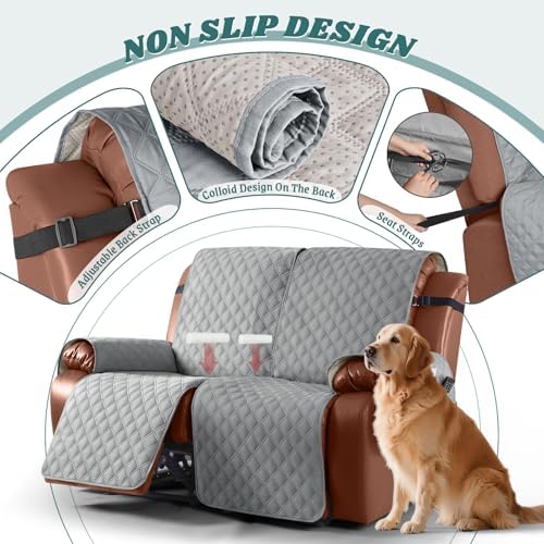 Ruaozz Waterproof Loveseat Recliner Covers, Non-Slip Sofa Covers, 2 Seater - Image 4