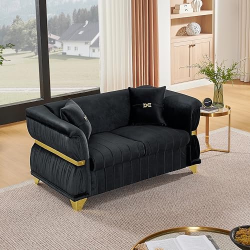 KEIKI 62" Luxury Oversized Velvet Chesterfield Sofa - Image 4