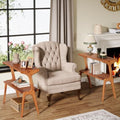 Tribesigns Set of 2 Solid Wood End Table, 2-Tier Mid-Century Modern Side Table by Tribesigns