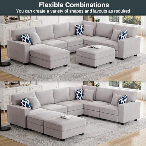 Legend Vansen Oversized Modular Sectional Sofa, U/L‑Shaped Reversible Couch - Image 4