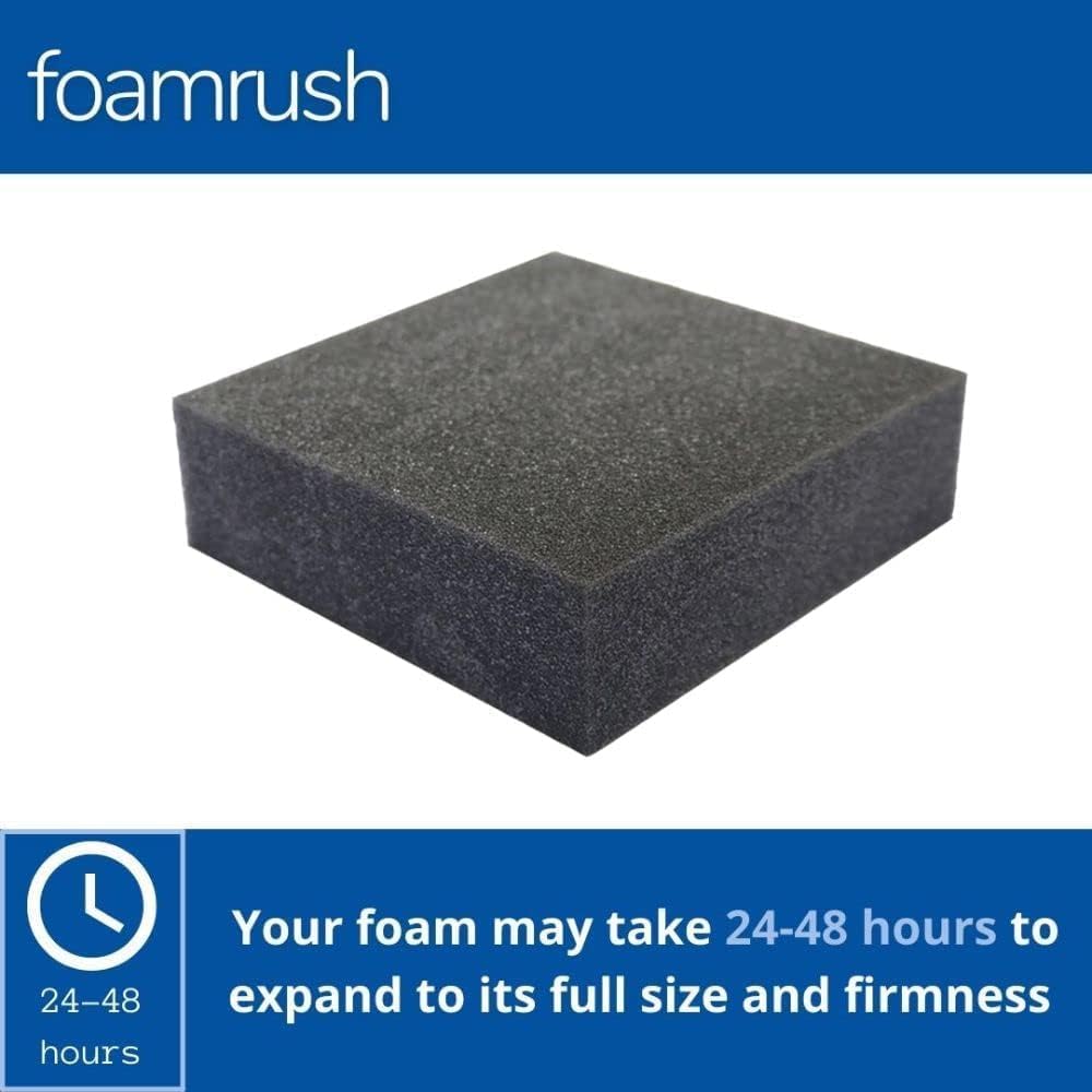FoamRush 11" x 24" x 24" Charcoal High Density Upholstery Foam Cushion (Upholstery Sheet, Foam Padding, Seat Replacement, Chair Cushion Replacement, Square Foam, Wheelchair Seat Cushion) Made in USA