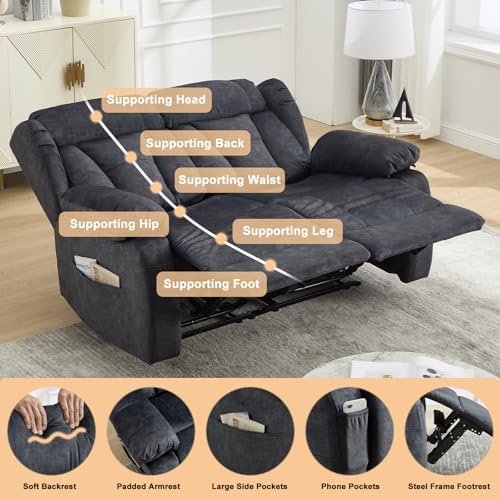 56.7" Reclining Loveseat Sofa, RV Loveseat Recliner Couch - Image 4