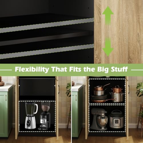 JASIWAY Rattan Pantry Cabinet - Image 3