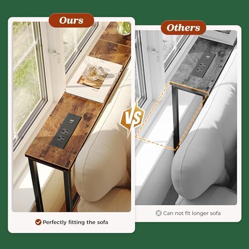 SUPERJARE 51.2 inch Narrow Behind Couch Table - Image 4