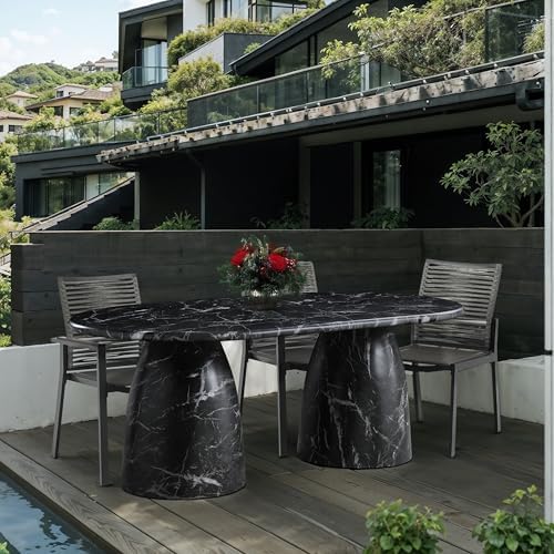 Meridian Furniture 702Black-T Cosenza Collection Art Deco 78" Indoor/Outdoor - Image 2