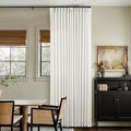 TWODRAPES Beige White Pinch Pleated Linen 102 Inch Curtains 60 Inch Width by TWODRAPES