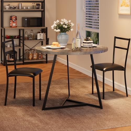 3-Piece Dining Table Set for 2, Small Round Dining Set - Image 7